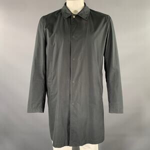JIL SANDER Size 42 Black Cotton Snap Button Coat